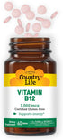 Country Life Vitamin B-12, 1000 mcg, 60 Tablets...