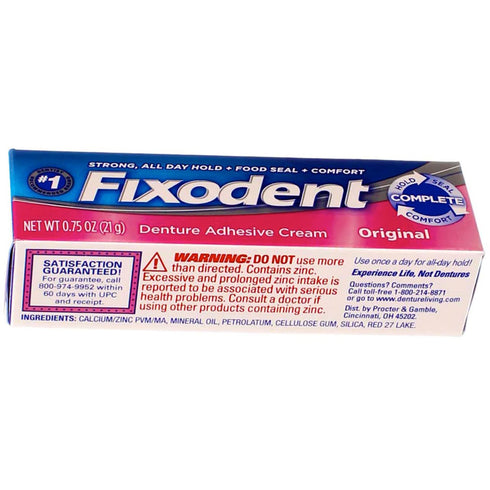 Fixodent Denture Adhesive Cream, Original, Strong And Long Hold - 0.75 Oz by Fixodent...