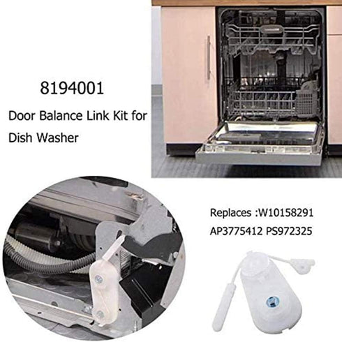 Dishwasher Door Balance Link Kit For 8194001 Whirlpool Kenmore KitchenAid 8194001VP 8270018 1059756 AP3775412 PS972325