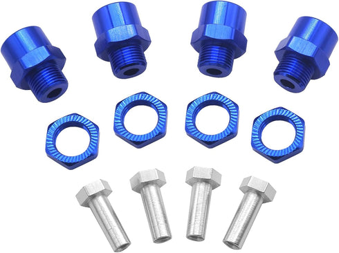 4Pack Share Goo Metal 12mm to 17mm Wheel Hex Drive Hub Adapter Conversion 15mm Offset Extension Compatible with Tamiya Axial RC4WD Traxxas HPI Him...