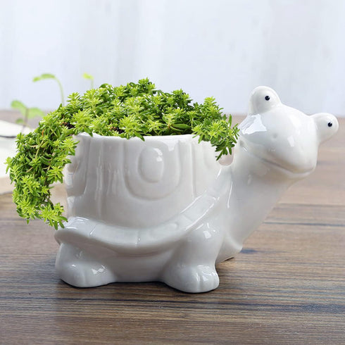 GeLive Tortoise Succulent Planter Turtle Plant Pot Animal Fun Vase Window Box Cute Home Decoration, 5 Inch, Indoor Outdoor...