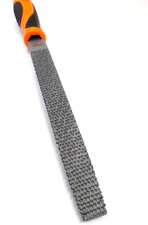 Edward Tools Harden 8" Half-Round Rasp Woodworking File with Rubber Handle - Heavy Duty Carbon Steel - Great for Rapid Removal of Material - Tool ...