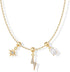 PAVOI 14K Gold Plated Whimsical Charm Necklace for Women | Cute Dainty Cubic Zirconia Lightning Bolt Star Heart Horseshoe Pearl Necklace Charms...