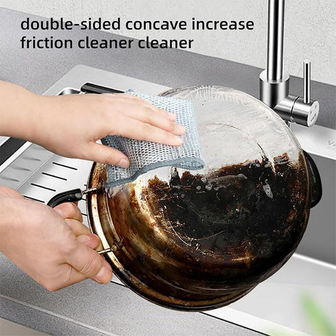 15 Pcs Multipurpose Wire Dishwashing Rags for Wet and Dry, 2024 New Non Scratch Wire Dishcloth, Microfiber Dish Rags Scrubbing Pads, Reusable Meta...
