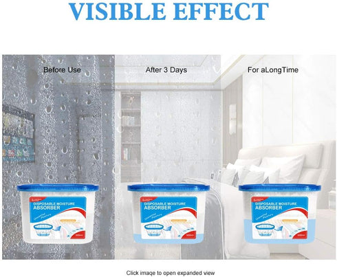 CANAGER Fragrance Free Moisture Absorber Box,Odor Eliminator and Dehumidifier Boxes for Closet,Bedroom,Kitchen,Bathroom-6 Packs,Cups - Traps Moist...