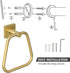 Towel Ring Brushed Gold,Hand Towel Holder for Bathroom SUS304 Stainless Steel Towel Racks Wall Mount Towel Hanger Bath Accessories...
