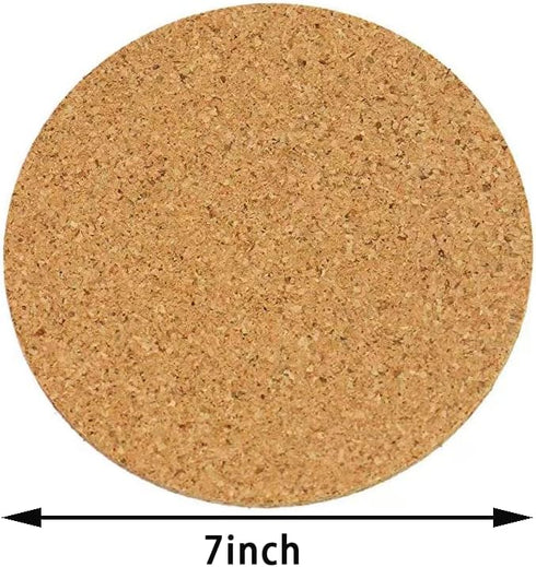 7 Inch Cork Tripod, Thermal Pad, Round Cork Board for Kitchen, Dining Table, Pots and Pans, Plants, Craft Tea Insulation Pads (Set of 6)...