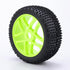 Green 4pcs RC 1:8 Off-Road Rubber Tyre Tires & Plastic Wheel Rim 17mm Hex Wheels and Tires for HSP Kyosho Redcat Tamiya Buggy...