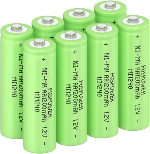 Ni-MH AA Rechargeable Batteries AA 1.2V 1200mAh Nimh Rechargeable Batteries for Solar Lights, Recharge up to 1000 Times (8 Count (Pack of 1))...