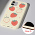JOYLAND Cartoon White Strawberry Phone Case for iPhone XR Cute Fruit Girls Women Cover Soft Liquid Silicone Rubber Shockproof Reinforced Corner Bu...