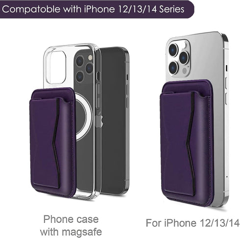 Magnetic Phone Wallet Compatible with Magsafe Wallet, Card Holder for iPhone Supports Car Stand, Kickstand Phone Card Holder for iPhone 15/14/13/1...