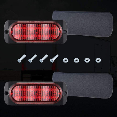 AT-HAIHAN Pack of 2 Aluminum Housing Red LED Trailer Stop Brake Turn Tail Lights, DOT Compliant Waterproof Surface Mount Lighting for Truck Tracto...