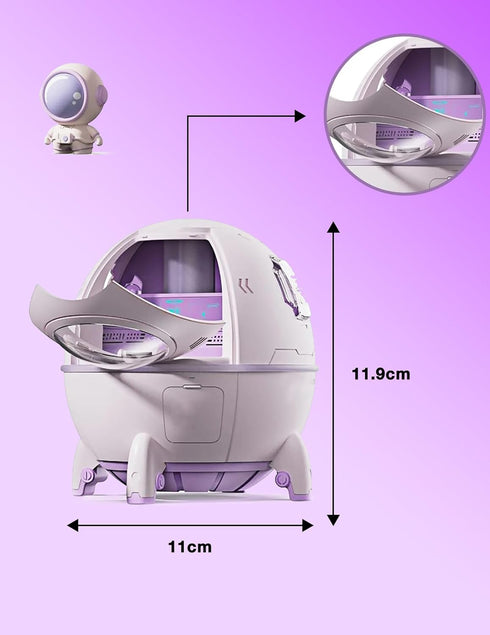 Humidifiers for Bedroom, Portable Air Humidifier Spaceship Shaped Humidifier Small Humidifier with Ambient Light for Travel Office Home Purple...