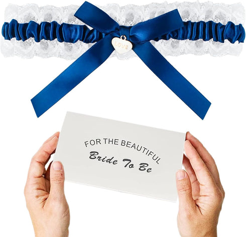 Bride Blue Lace Garter Belt Set,Bridal Wedding Garter Gift - Something Blue...