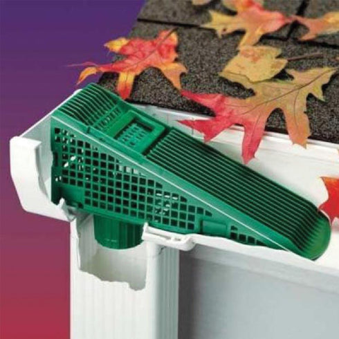 The Wedge Downspout Gutter Guard - Eliminates Downspout Pipe Clogs from Leaves and Debris - 4-Pack (Green)...