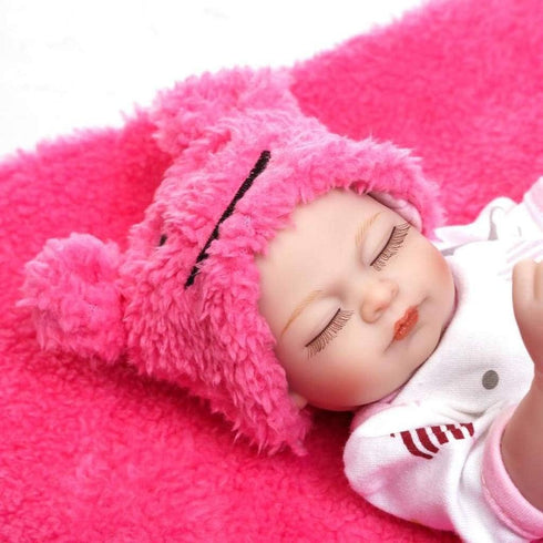 TERABITHIA Miniature 10" Realistic Beautiful Dreamer Newborn Baby Doll Kits Silicone Full Body Washable for Girl...