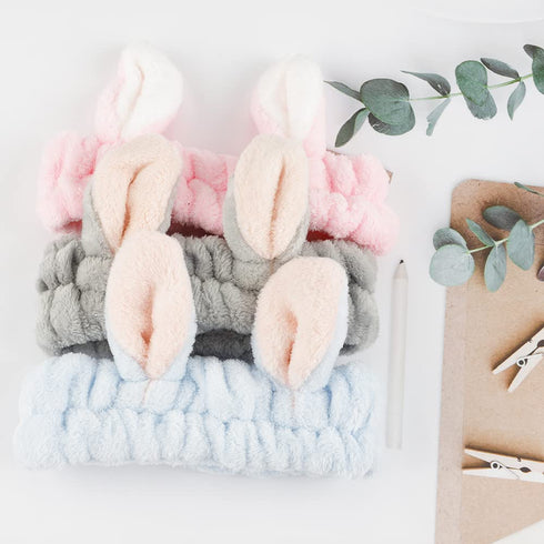 Easter Gifts for Girls, 3-Pack Bunny Headbands, Headbands for Women for Washing Face, Makeup Headband, Hair Band for Washing Face, Spa Headband fo...