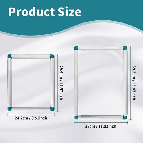 2 Pack Square Embroidery Hoops, Plastic Cross Stitch Snap Frames, Universal Clip Frame Sets for Embroidery, DIY Sewing Tools for Cross Stitching Q...