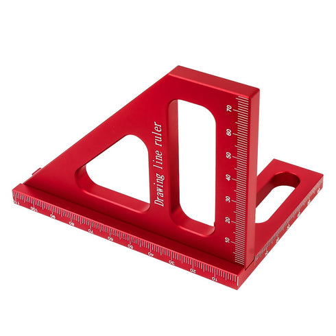 3D Multi-Angle Measuring Ruler,45/90 Degree Aluminum Alloy Woodworking Square Protractor,Drawing Line Ruler, Miter Triangle Ruler High Precision L...