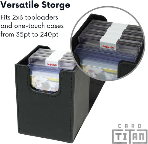 Toploader Storage Box Single Row - Trading Card Storage Box for Sports Cards and TCG Cards in Top Loaders and One Touch Magnetic Card Holder - Car...