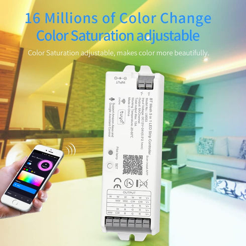 5in1 LM053 Bluetooth Mesh PWM LED Controller SmartLife TuyaSmart APP Control for Dimming CCT RGB RGBW RGBCCT LED Strip Work with WR01RF WR02RF RC0...