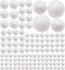 129 Pack Craft Foam Balls, 7 Sizes Including 1-4 Inches, White Polystyrene Smooth Round Balls, Foam Balls for Arts and Crafts, DIY Craft for Home,...