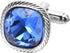 Blue Zircon Gemstone Cufflinks for Men Lady In Gift Case Silver/Golden Square Men's Cufflinks Jewelry Set for Wedding Anniversary Business Party E...