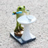Tfro & Cile Frog Garden Statue Decor Miniature Animal Figurine Outdoor Fairy Brushing Teeth Sculpture for Bathroom - 3.3 Inch Height...