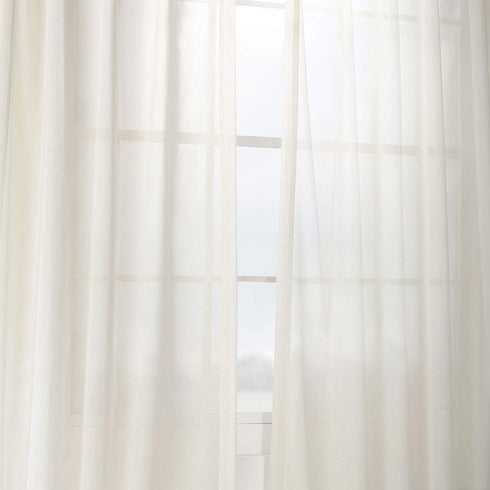 HPD Half Price Drapes Linen Sheer Curtains 84 Inches Long Linen Curtain for Bedroom & Living Room (1 Panel), 50W x 84L, Gardenia...