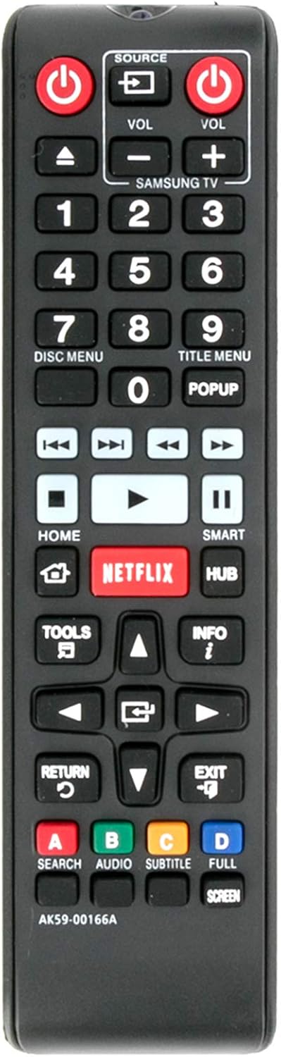 AIDITIYMI AK59-00166A New Replacement IR Remote Fit for Samsung Blu-ray Disc Player BD-FM59 BD-FM59C BD-F5900 BD-F7500 BD-F5900 BD-EM59C BD-ES6000...