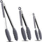 HOTEC Premium Stainless Steel Locking Kitchen Tongs with Silicon Tips, Set of 3-7", 9" and 12" (Grey)...