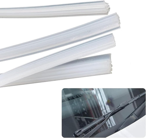 4 PCS Car Boneless Wiper Blade Strip, Frameless Windshield Wiper Blade Replenishment Replacement Silicone Strip, Universal Car Auxiliary Cleaning ...
