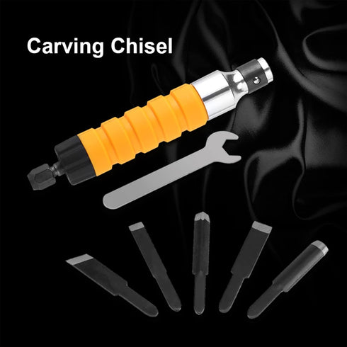 Electric Woodworking Carving Chisel Engraving Knife Tool Accessories for Carpenter and Graver 5 Blades and 1 Wrench (Drive Unit Needed)...