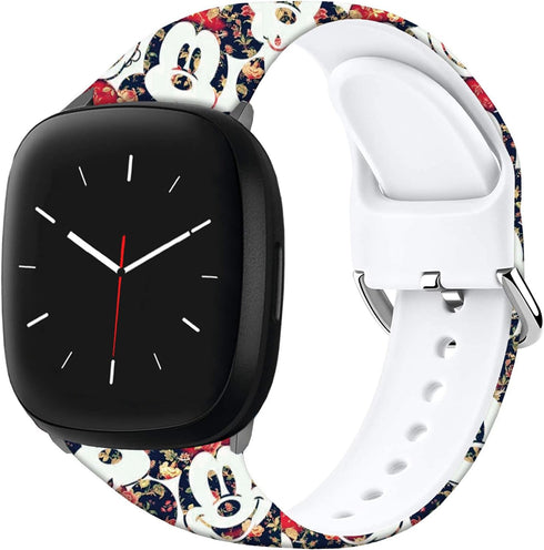 Mouse Theme Bands Compatible with Fitbit Sense/Sense 2/Versa 3/Versa 4 Band Fancy Soft Sport Silicone Cartoon Holiday Strap Men Women...