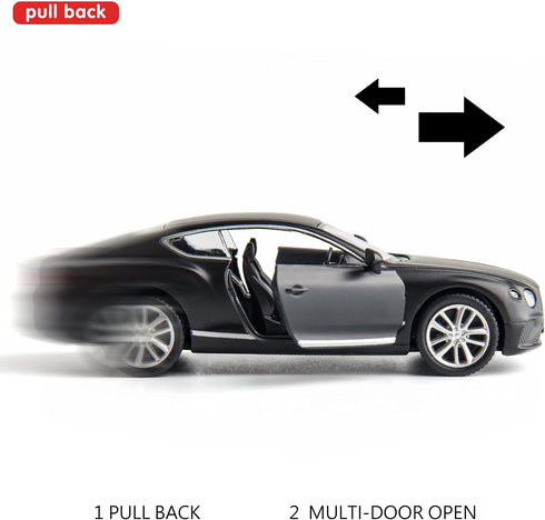 1:36 for Diecasting Alloy Car Model Bentley Continental GT Toy Car, Pull Back Vehicles Toy Car for Toddlers Kids Boys Girls Gift Black...