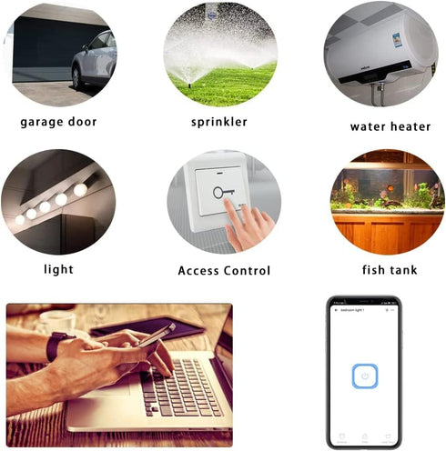 QIACHIP Home Automation Electrical WiFi Relay Module USB DC 5V Inching Selflock Dry Contact Receiver for Access Control Garage Door Computer Power...