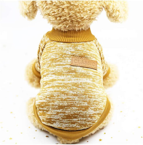 Pet Dog Classic Knitwear Sweater Pet Small Dogs Warm Winter Puppy Shirt Soft Clothing (XS, Khaki)...