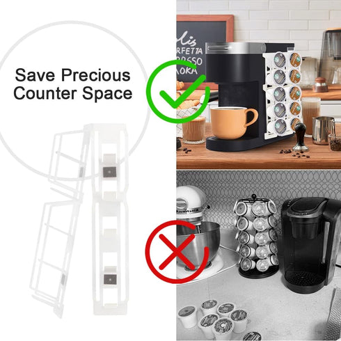 Coffee Pod Holder for Keurig K Cup Pods, Side Mount K-cup Pod Storage Stands Rack, Perfect for Small Counters ( Transparent, 3 Pack for 15 K Cups)...