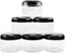 Cornucopia Brands 12 Ounce Clear Plastic Jars w/Black Plastic Lids (6-Pack); BPA Free PET Stackable Canisters for Bathroom & Kitchen Storage...