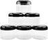 Cornucopia Brands 12 Ounce Clear Plastic Jars w/Black Plastic Lids (6-Pack); BPA Free PET Stackable Canisters for Bathroom & Kitchen Storage...