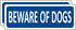 Beware of Dog Signs for Fence, (2 Pack) Metal Dog Beware Signs, 10" x 3.5" Aluminum Dog Warning Sign, Outdoor Dog Gate Sign, Rust Free Guard Dog S...