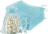 HRX Package 100pcs Organza Favor Bags 4 x 6 inch, Light Blue Mesh Bags Drawstring Sheer Jewelry Pouches for Small Gift Baby Shower Party Candy...