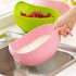 Whopper Rice Washer Strainer Colanders with Handle for Cleaning Vegetable, Fruit, Pasta - 9.5 inch (Green)...