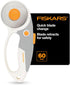 Fiskars 60mm Rotary Cutter for Fabric - Titanium Rotary Cutter Blade - Craft Supplies - Crafts, Sewing, and Quilting Projects - White...