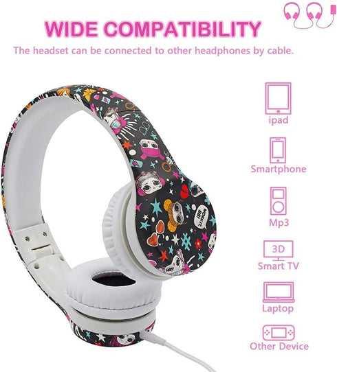 Girls Headphones for Kids,Toddler Kid Headphones with mic & Audio Sharing Port+ Volume Limited,Boys Girls Baby Children Toddlers School use?(Girls...