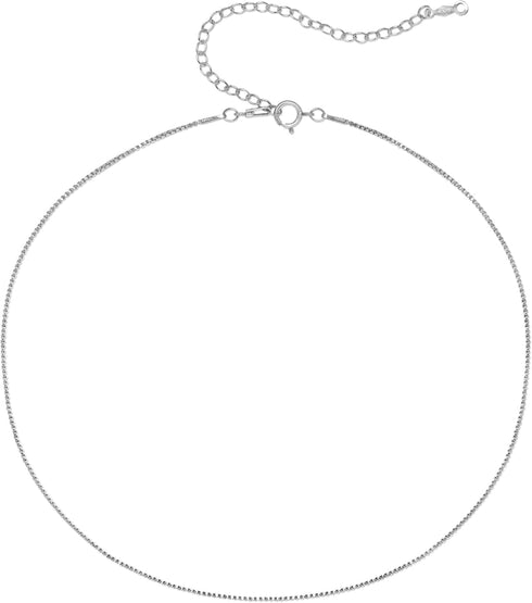 Dainty Thin Chain Choker Necklace for Women Girls - Real 925 Sterling Silver and 14K Gold Filled, Quality Strong Durable Lightweight, Made in USA,...