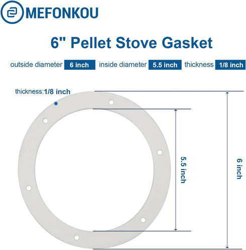 6" Pellet Stove White Gasket for Combustion Exhaust Fan Mounting Blower to Housing Seal with 100's and Most Pellet Stoves 2100J (3/pack)...