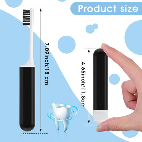 Sibba Travel Toothbrushes Cover Case Holders Kit Soft Bristles Tooth Brushes Mini Size Portable Small Folding Pack Supplies Tiny Set Compact Wrapp...