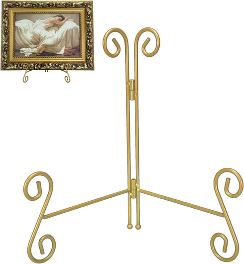 Plate Stand 10 Inch Gold Display Plate Holder, Collapsible Iron Plate Stands for Display, Folding Display Easel for Photo, Pictures, Decorative Pl...