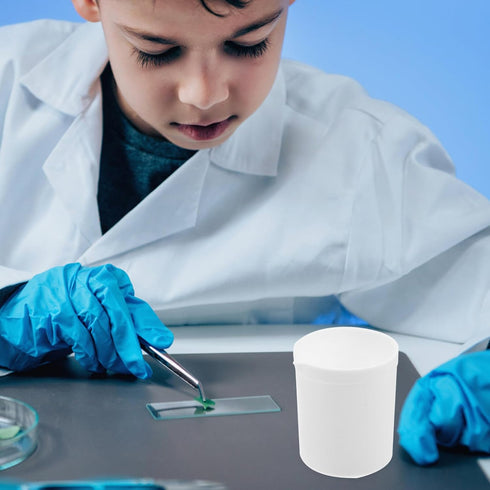 Lab Beaker, PTFE Beaker Acid and Alkali Resistant PTFE Beakers High Lubrication White Measuring Cup for Lab(100ml)...